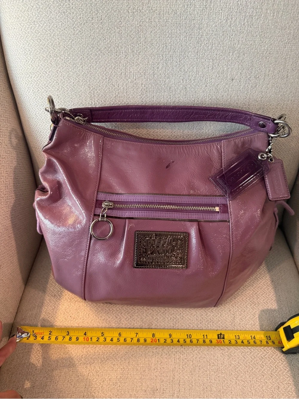 Coach Leather Hobo Bag - Plum Purple